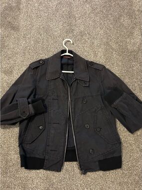 Vintage Prada Black Military Field Jacket Mens Medium